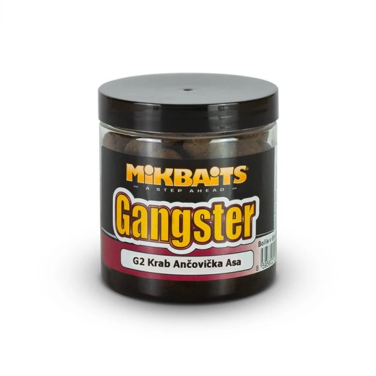 Mikbaits Gangster G2 Crab Anchovy Asafoetida Boilie in Dip 250 ml – Протеинови топчета в дип