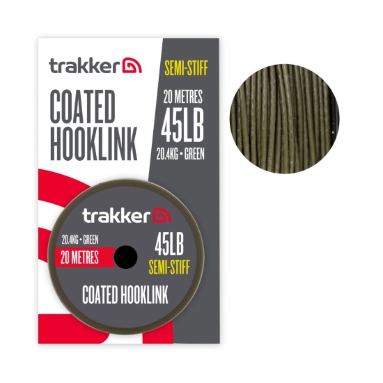 Повод с покритие Trakker Semi Stiff Coated Hooklink Green, 20m