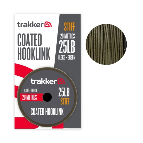 Повод с покритие Trakker Stiff Coated Hooklink Green, 20m